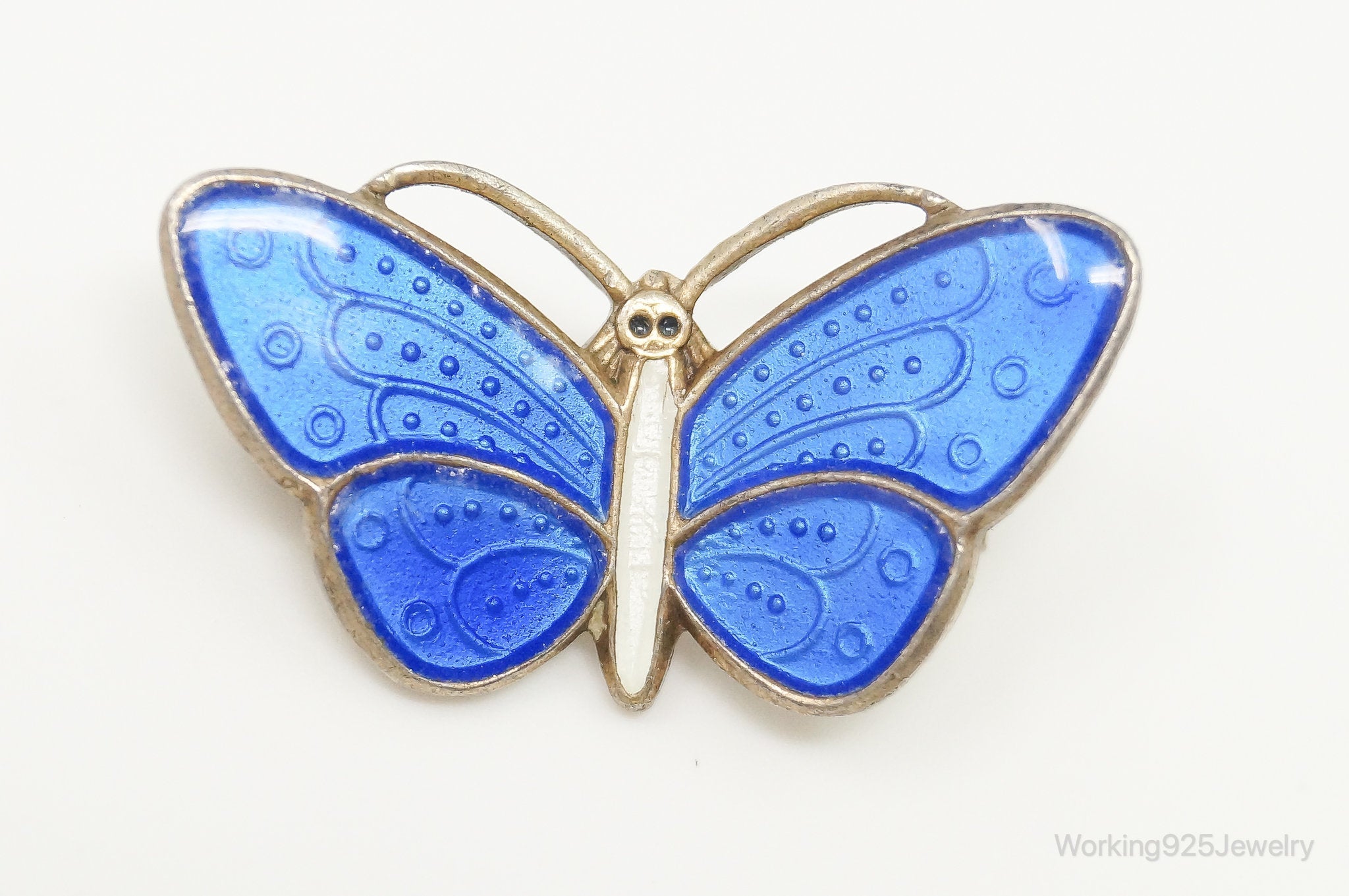 VTG Norway Aksel Holmsen Butterfly Enamel Gold Wash Sterling Silver Pin Brooch | Jewelry > Brooches, Pins & Clips | Wiccan Center