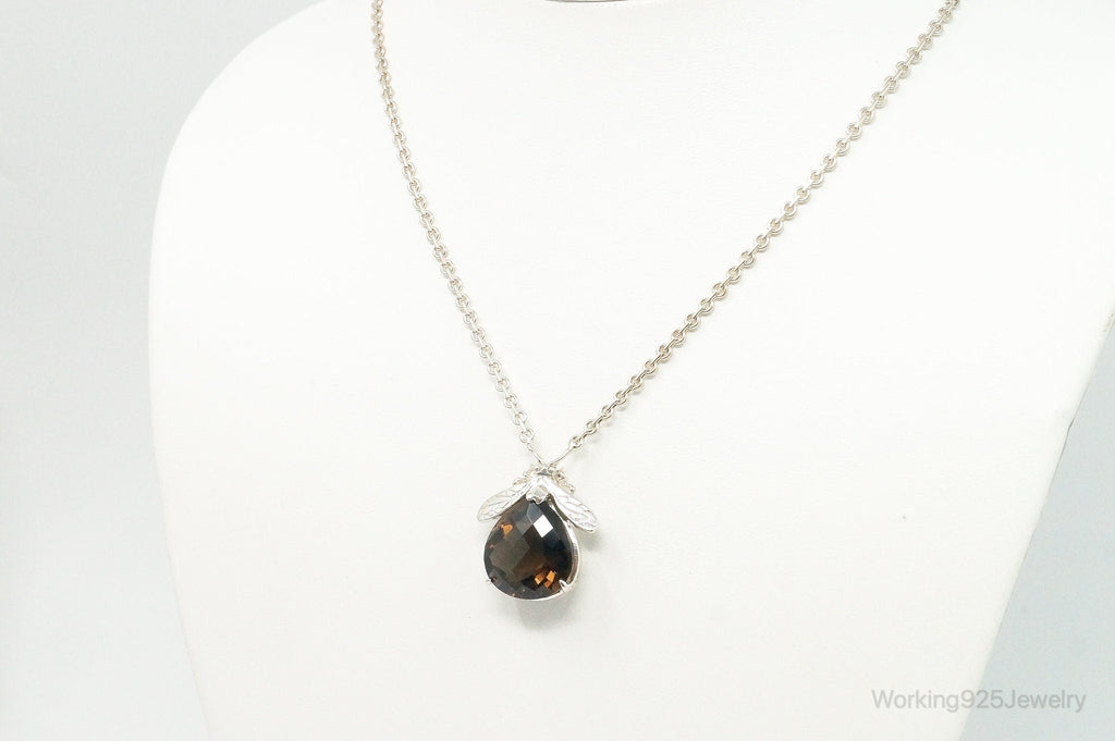 Designer Knight & Hammer Large Smoky Topaz Bee Sterling Silver Necklace | Jewelry > Necklaces > Pendants | Wiccan Center