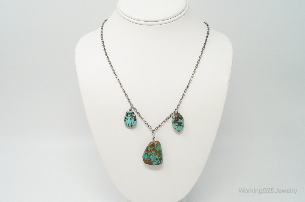 Vintage Native American Unsigned Turquoise Sterling Silver Necklace | Jewelry > Necklaces > Pendants | Wiccan Center