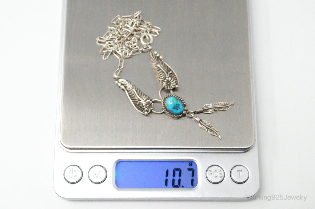 Vintage Native American Unsigned Turquoise Sterling Silver Necklace | Jewelry > Necklaces > Pendants | Wiccan Center