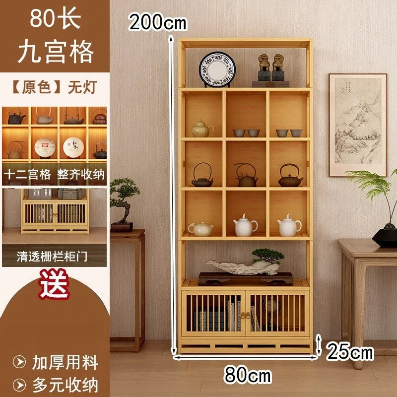 Chinese Duobao Pavilion Bogu Cabinet | Illuminated Tea & Curio Display Shelf | Bogu Racks | Wiccan Center