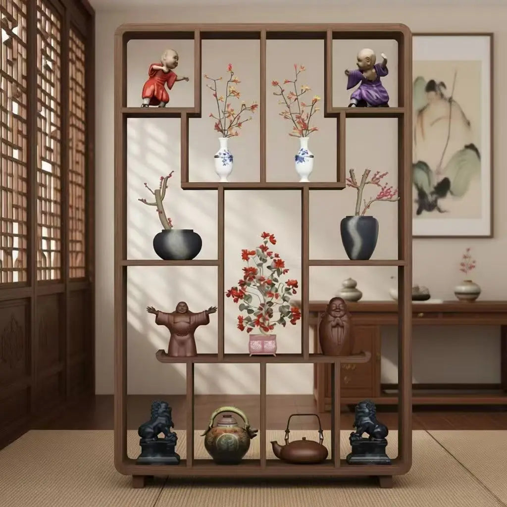Wall or Floor Solid Wood Duobao Bogu Shelf | Curio Display Rack | display shelves | Wiccan Center