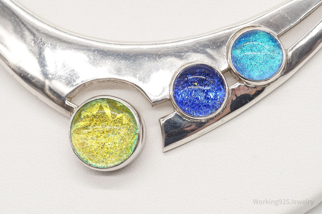 Designer Sheri Liebert Dichroic Glass Modernist Sterling Silver Necklace | Jewelry > Necklaces > Pendants | Wiccan Center