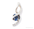 Blue Sapphire Cubic Zirconia Sterling Silver Necklace Pendant | Jewelry > Necklaces > Pendants | Wiccan Center