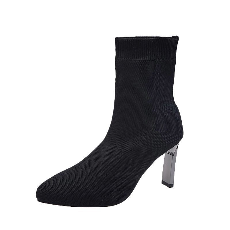 Pointed Toe Boots Women Sock Shoes | 4 | Wiccan Center