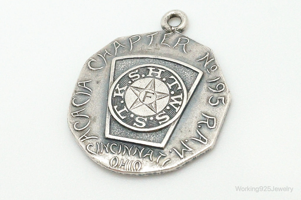 Vintage Acacia Chapter 195 Cincinnati Ohio Sterling Silver Medallion Pendant | Jewelry > Necklaces > Pendants | Wiccan Center