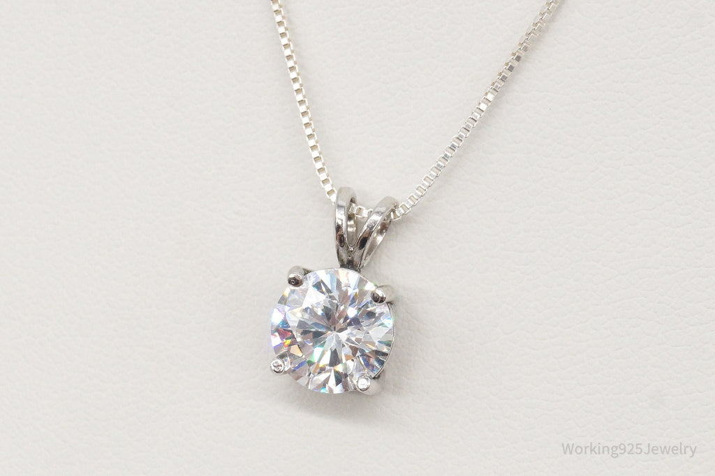 Vintage FAS Large Cubic Zirconia Sterling Silver Necklace | Jewelry > Necklaces > Pendants | Wiccan Center