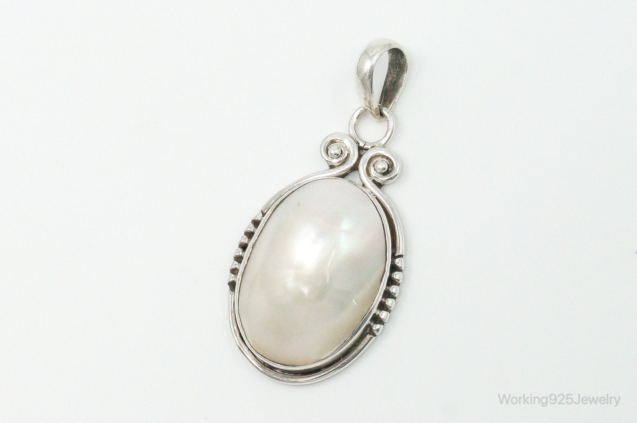 Large Vintage Pearl Sterling Silver Pendant | Jewelry > Necklaces > Pendants | Wiccan Center