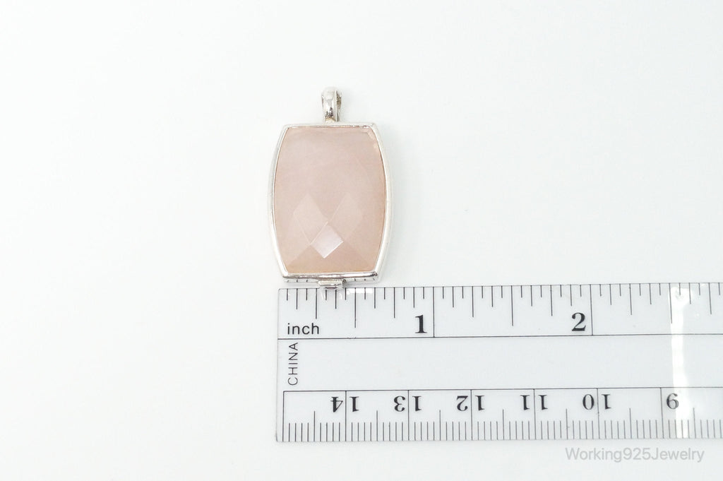 Large Designer ELLE Rose Quartz Ruby Sterling Silver Necklace Pendant | Jewelry > Necklaces > Pendants | Wiccan Center