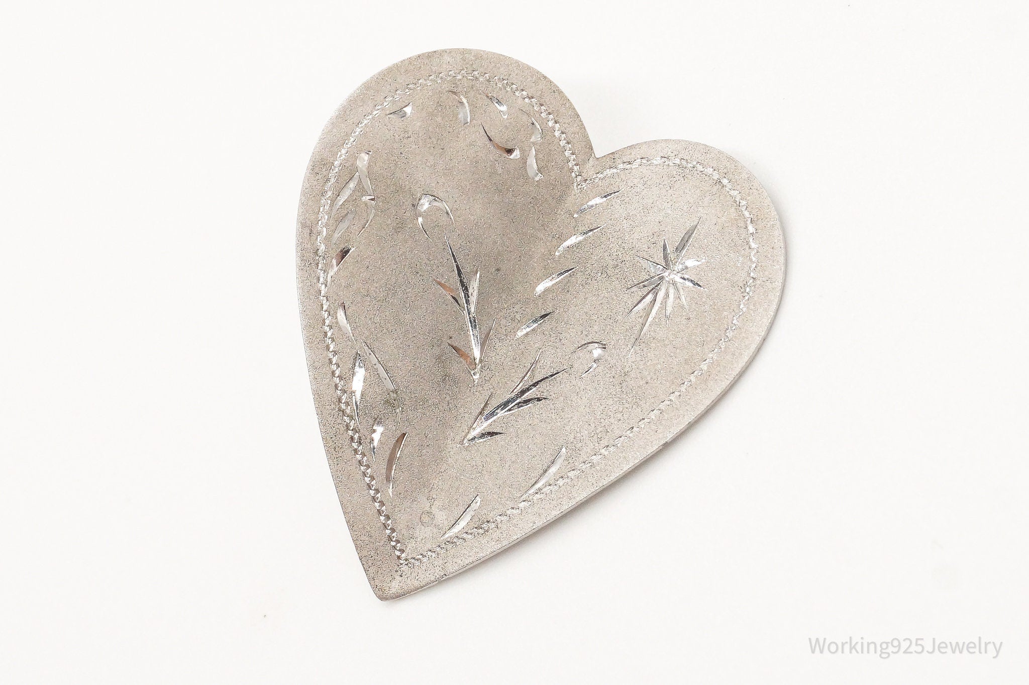 Large Antique Sterling Silver Heart Pendant | Jewelry > Necklaces > Pendants | Wiccan Center