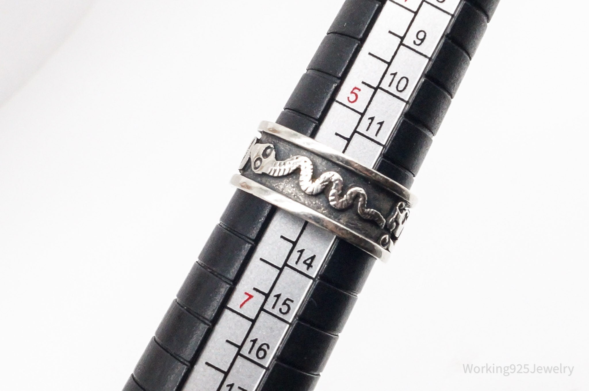 Vintage Tribal Symbols 950 Silver Band Ring - Size 6 | Jewelry > Rings | Wiccan Center