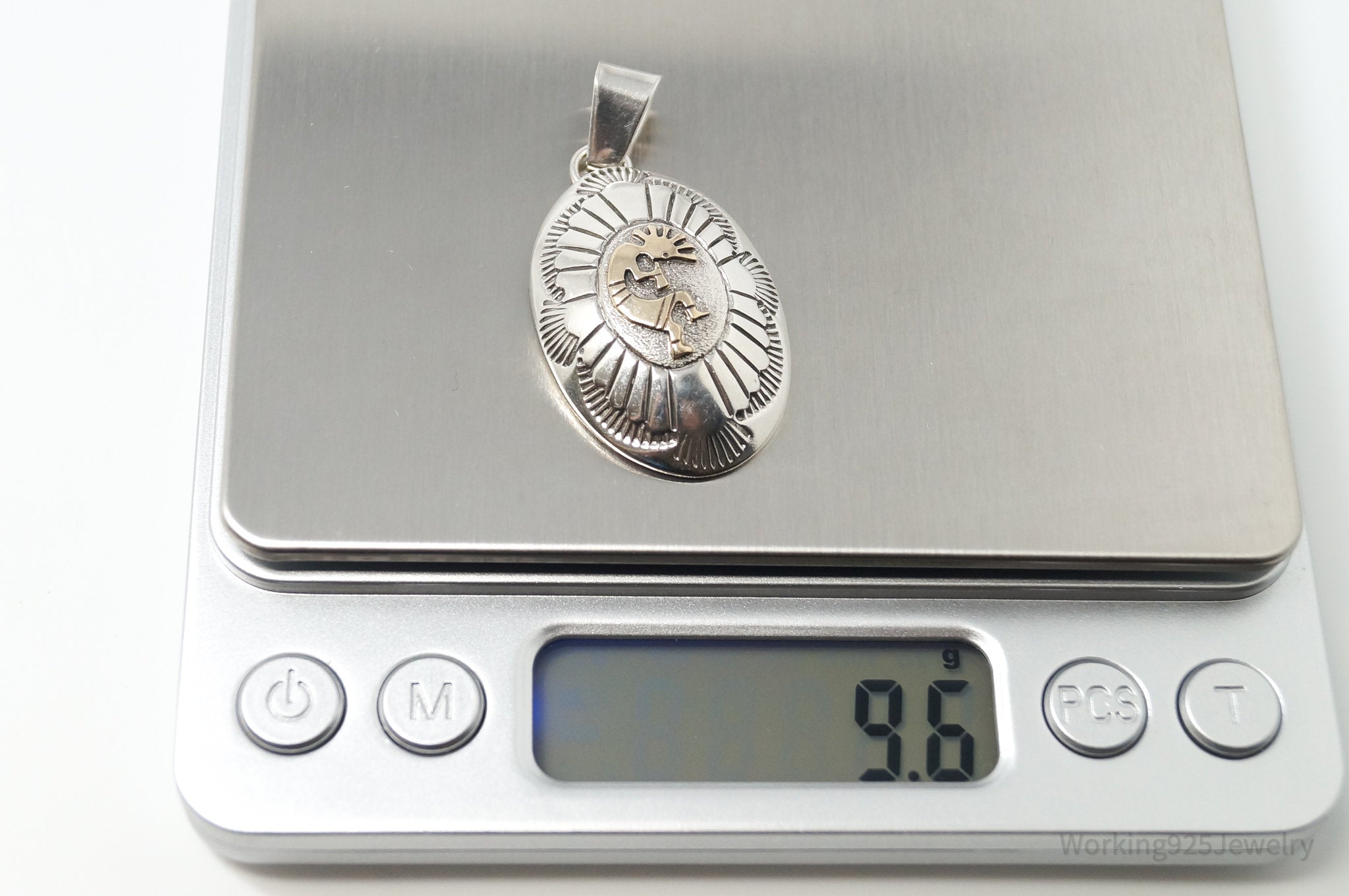 Vintage Handmade Native American Sampson Gray 14K Gold Sterling Silver Pendant | Jewelry > Necklaces > Pendants | Wiccan Center