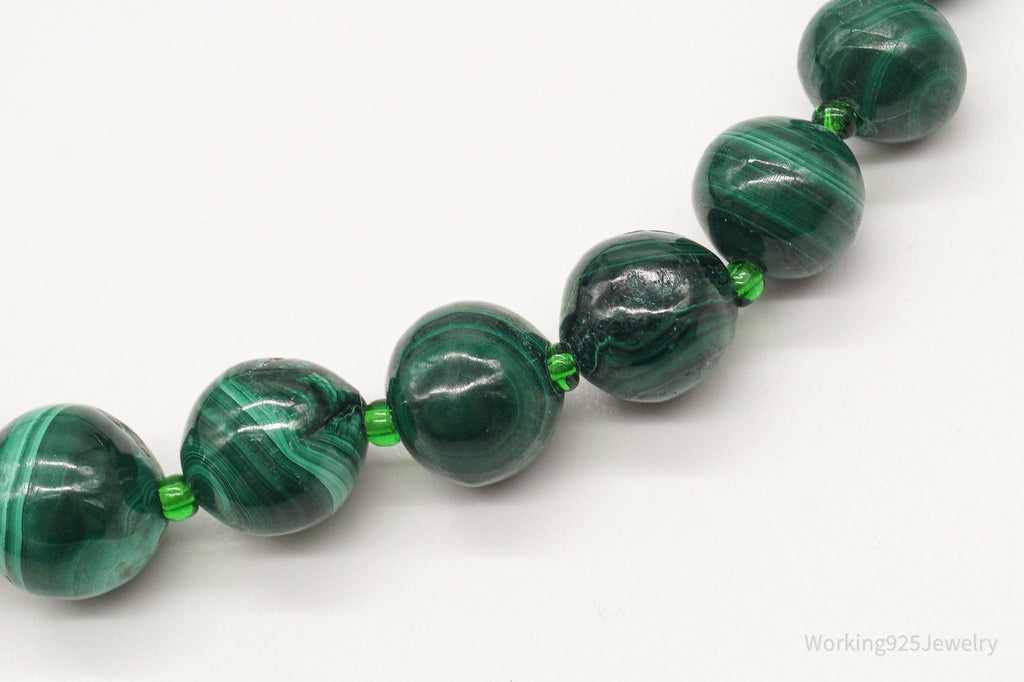Vintage Green Malachite Bead Necklace | Jewelry > Necklaces > Pendants | Wiccan Center
