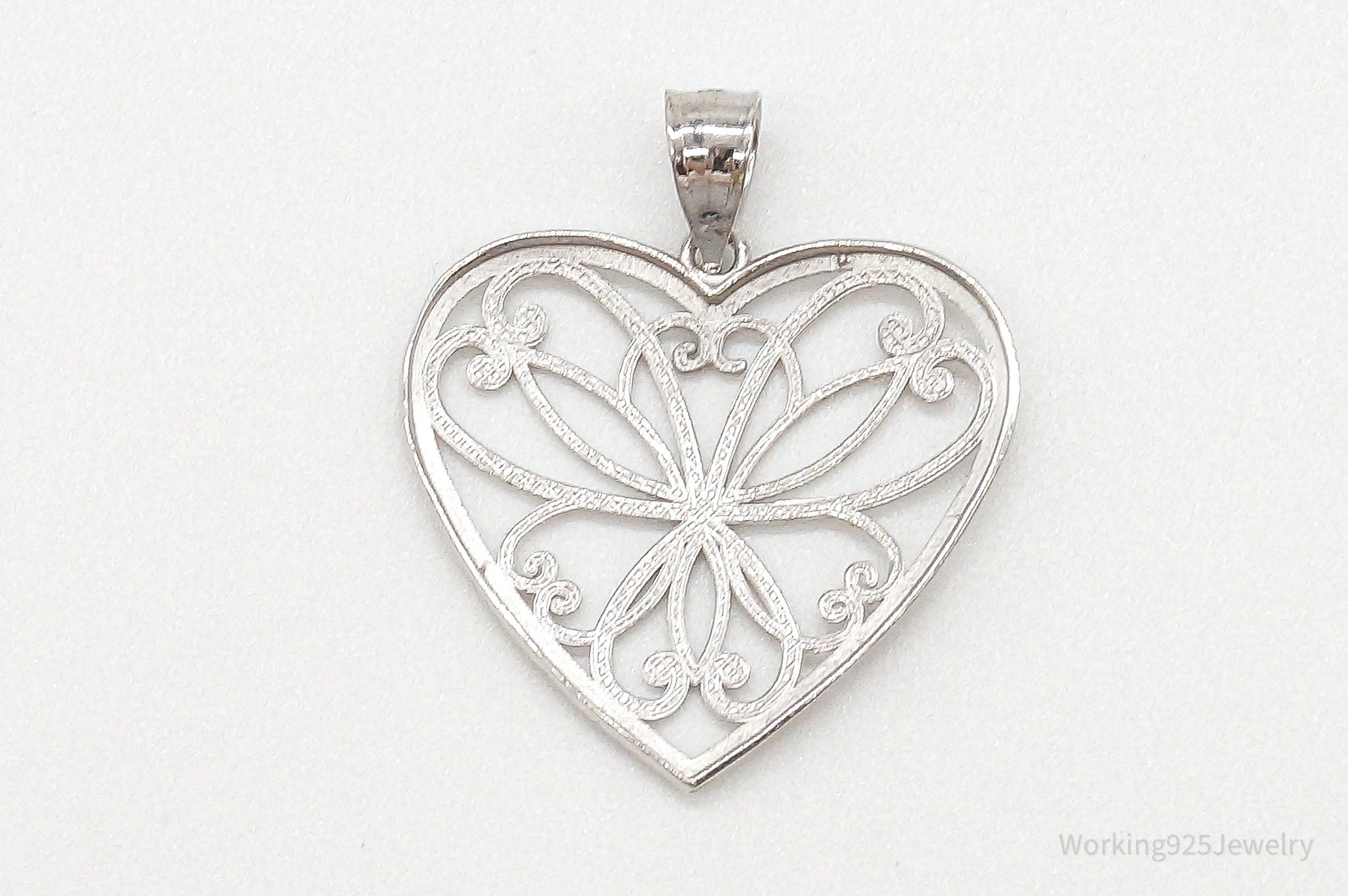Large Vintage Art Deco Filigree Sterling Silver Pendant | Jewelry > Necklaces > Pendants | Wiccan Center