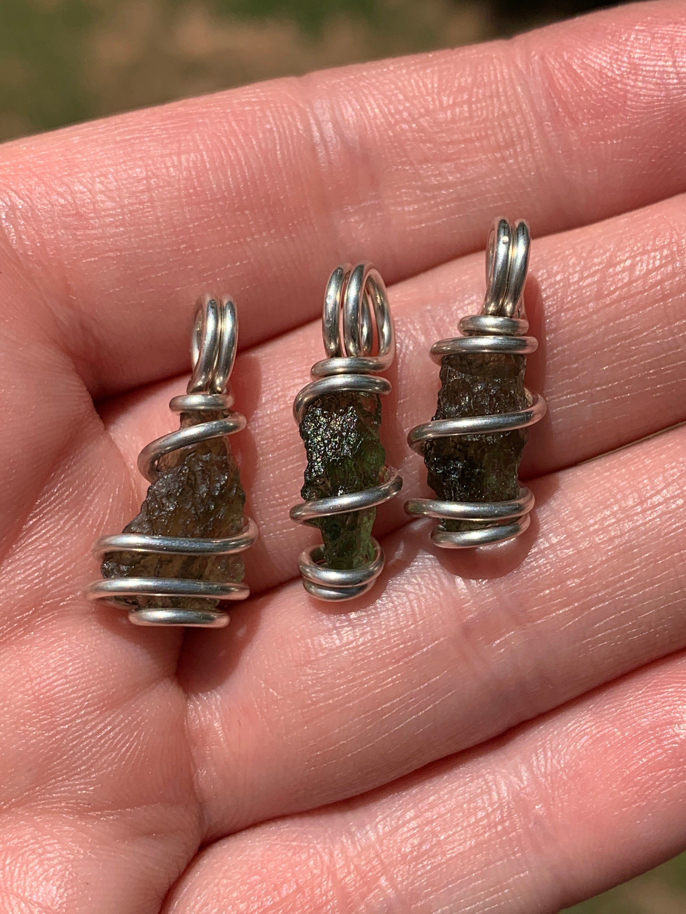 Moldavite Pendant | Genuine Natural Raw Meteorite Tektite | Synergy 12 | Moldavite Jewelry | Moldavite Necklace The Stone of Transformation | | Wiccan Center