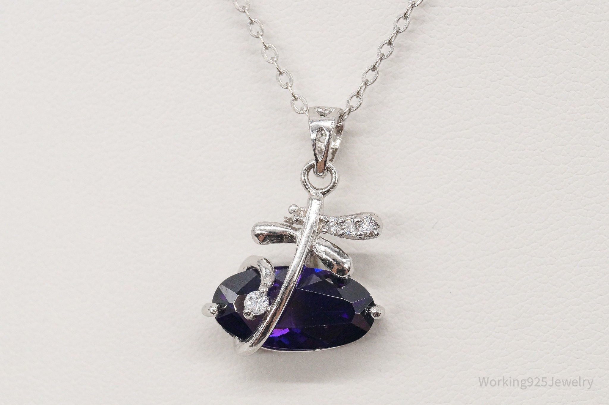 Cubic Zirconia Lab Amethyst Sterling Silver Necklace | Jewelry > Necklaces > Pendants | Wiccan Center