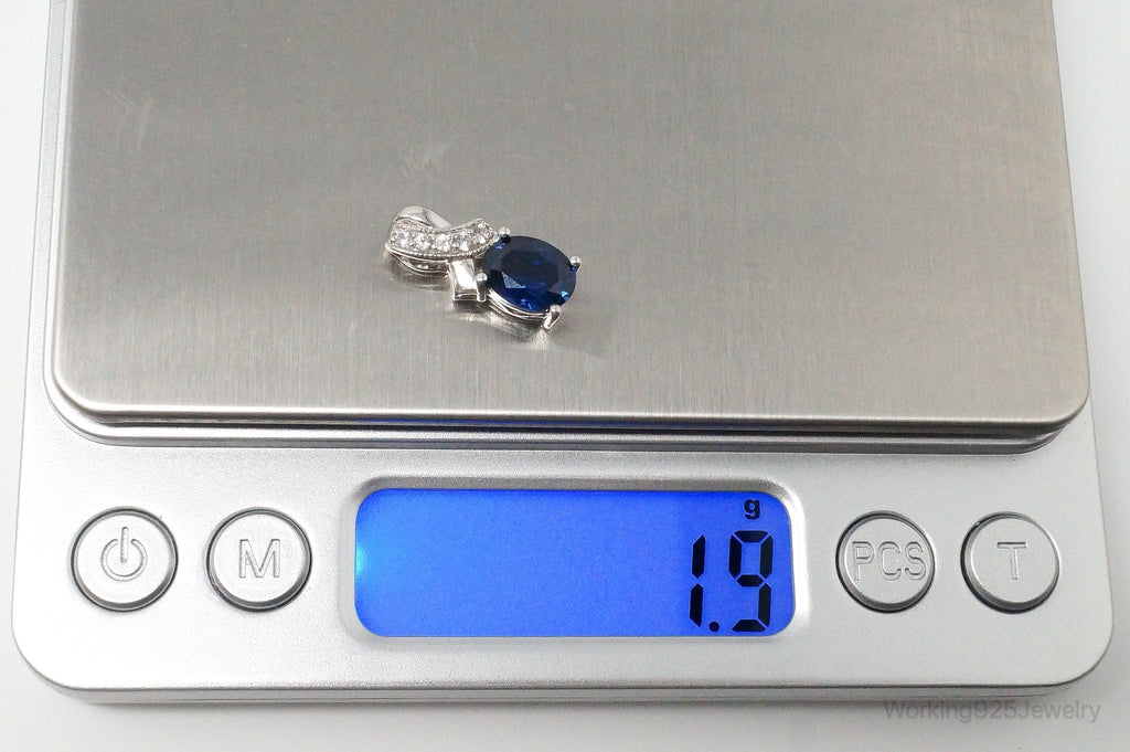 Designer SUN Sapphire Cubic Zirconia Sterling Silver Necklace Pendant | Jewelry > Necklaces > Pendants | Wiccan Center