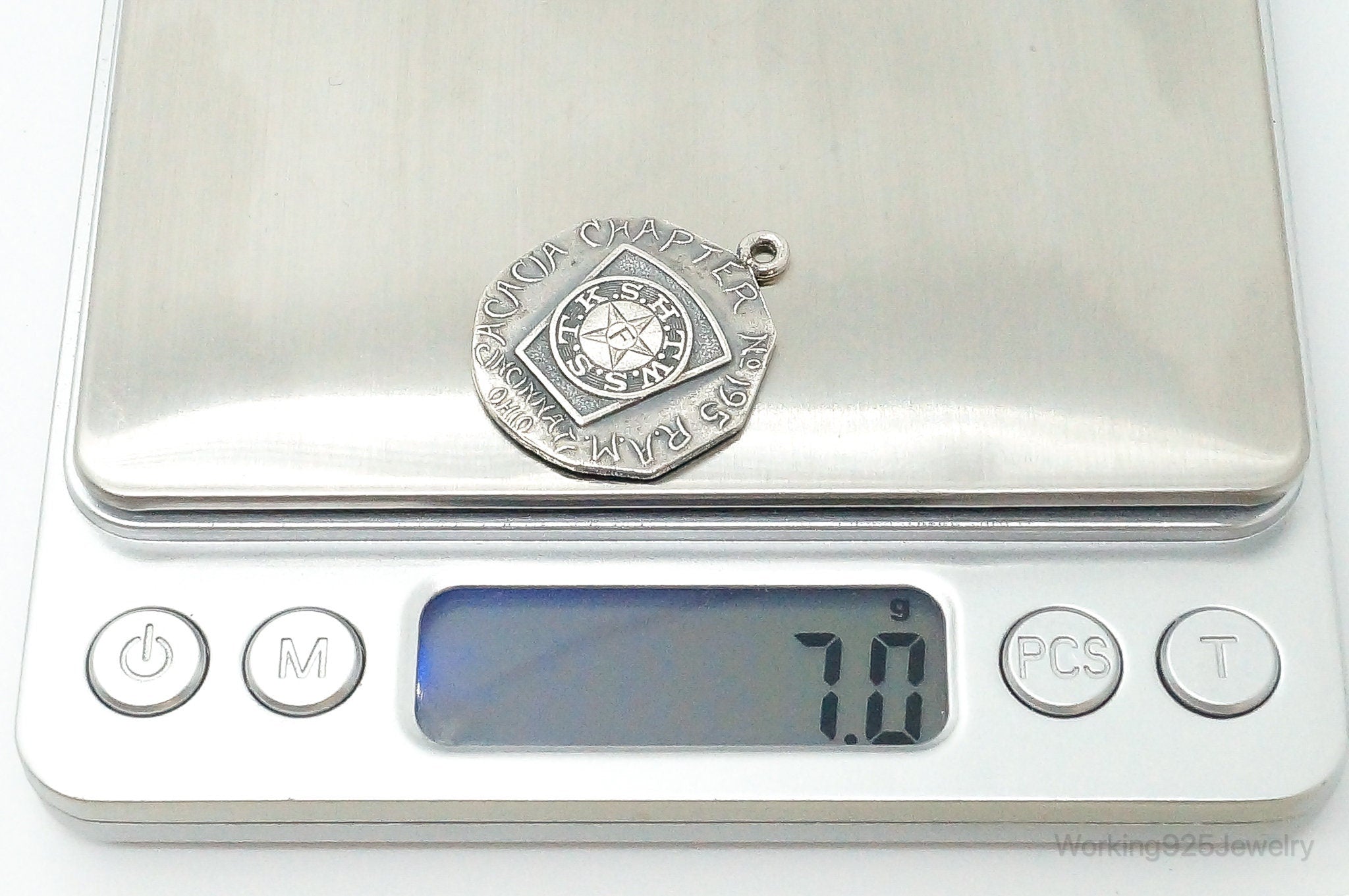 Vintage Acacia Chapter 195 Cincinnati Ohio Sterling Silver Medallion Pendant | Jewelry > Necklaces > Pendants | Wiccan Center