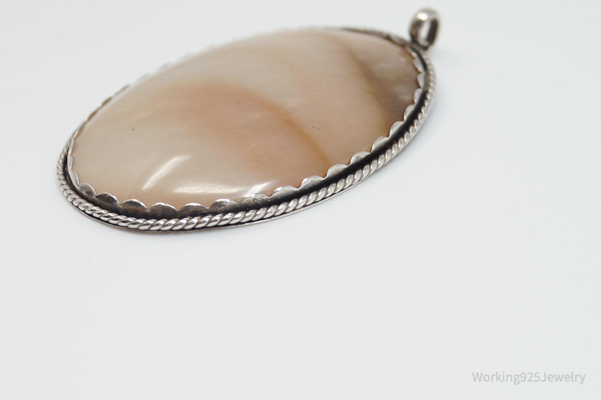 Vintage Large Agate Sterling Silver Necklace Pendant | Jewelry > Necklaces > Pendants | Wiccan Center