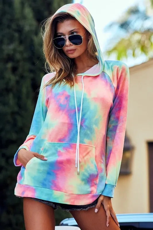 BiBi Tie Dye French Terry Hoodie with Kangaroo Pocket | | Wiccan Center