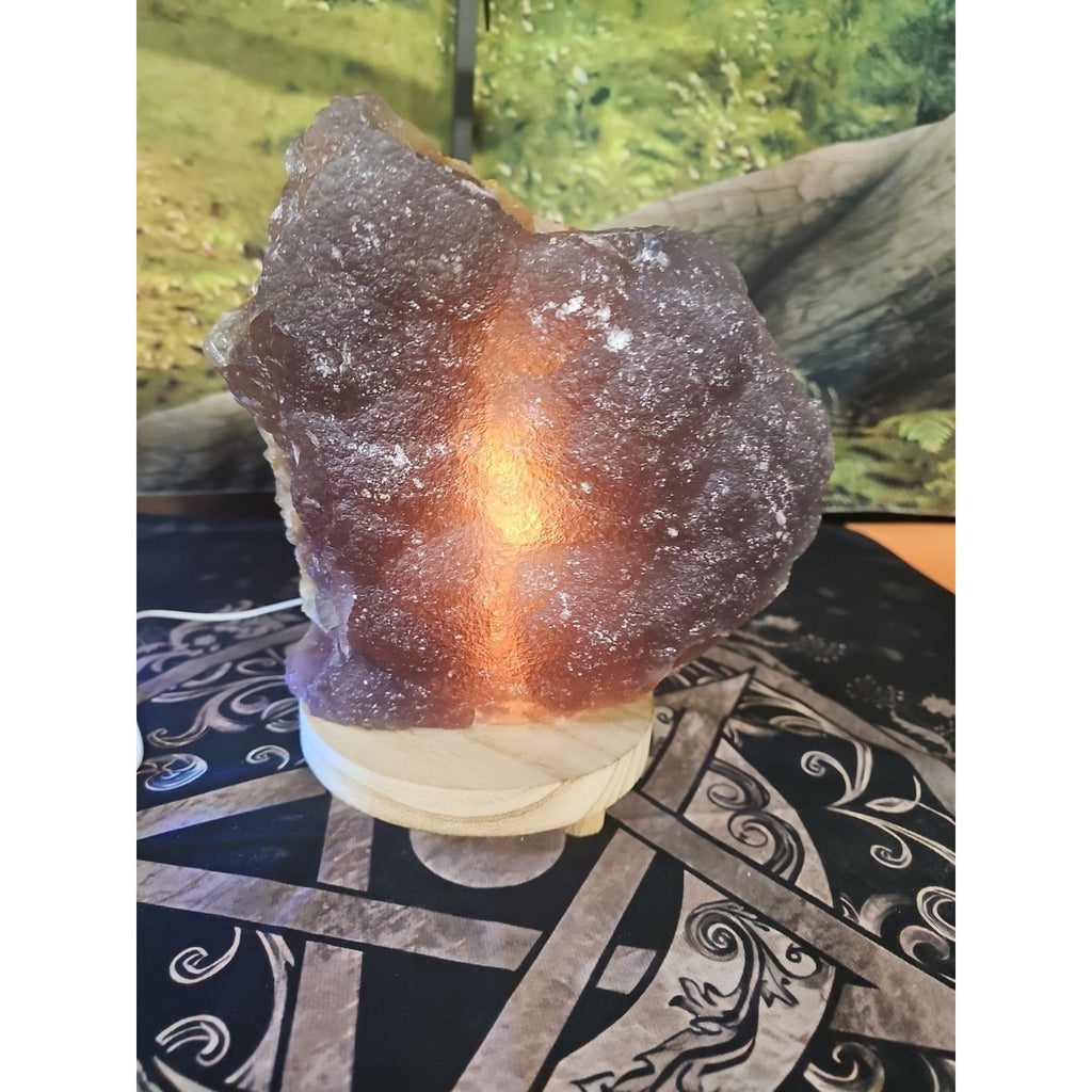 11.9LB Natural fluorite quartz crystal Cluster specimen W/led Back Light Stand