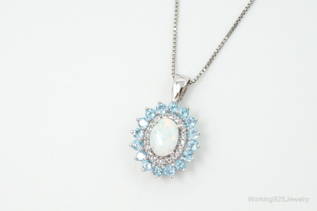 Designer Jane Seymour Blue Topaz Cubic Zirconia Sterling Silver Necklace | Jewelry > Necklaces > Pendants | Wiccan Center