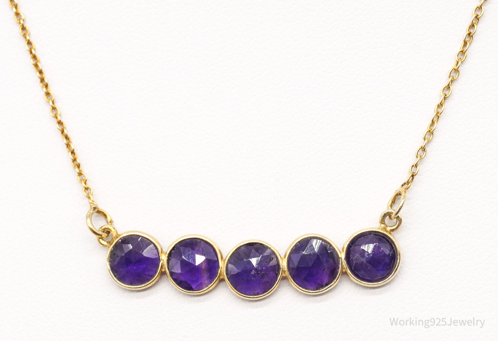 Vintage Amethyst Gold Vermeil Sterling Silver Necklace | Jewelry > Necklaces > Pendants | Wiccan Center