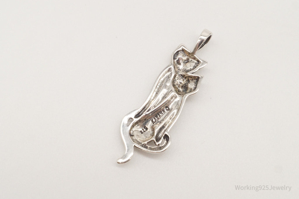 Vintage Designer KABANA Kittens Cats Sterling Silver Pendant | Jewelry > Necklaces > Pendants | Wiccan Center