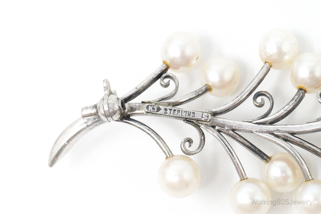 Antique K.T. Pearl Branch Sterling Silver Brooch Pin | Jewelry > Brooches, Pins & Clips | Wiccan Center