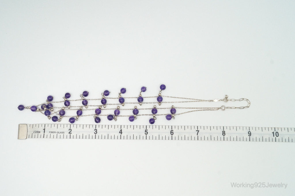 Vintage Double Strand Amethyst Sterling Silver Necklace | Jewelry > Necklaces > Pendants | Wiccan Center