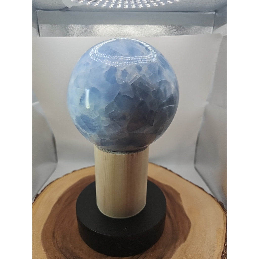 9.17LB Natural Blue crystalThe bal Quartz carved crystal decoration healing | Crystal Spheres & Eggs | Wiccan Center