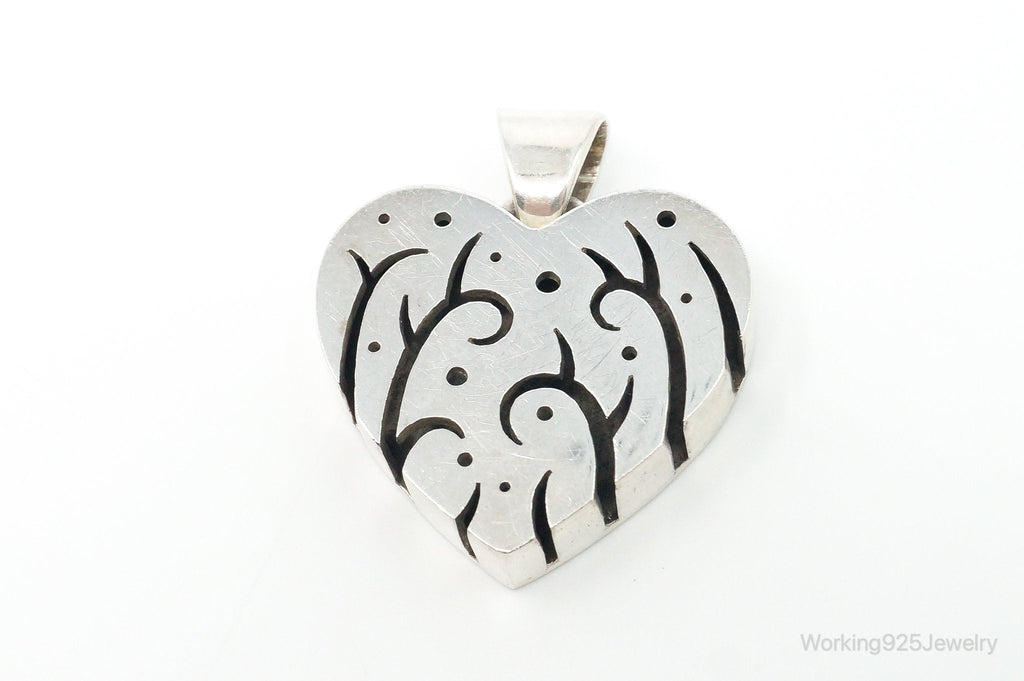 Vintage Designer Heart Trees & Stars Sterling Silver Pendant | Jewelry > Necklaces > Pendants | Wiccan Center