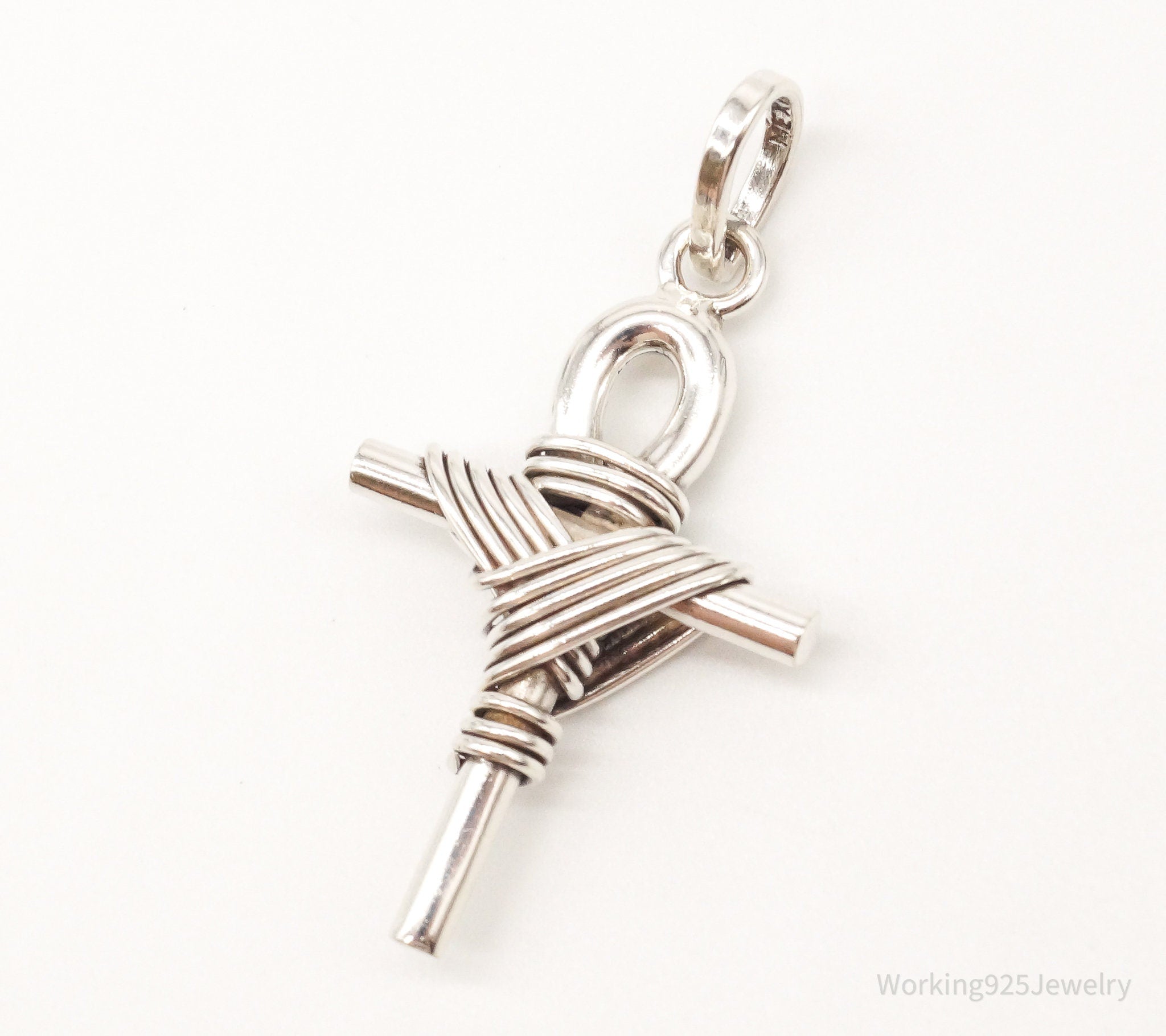 Large Vintage Mexico Wrapped Cross Sterling Silver Pendant | Jewelry > Necklaces > Pendants | Wiccan Center