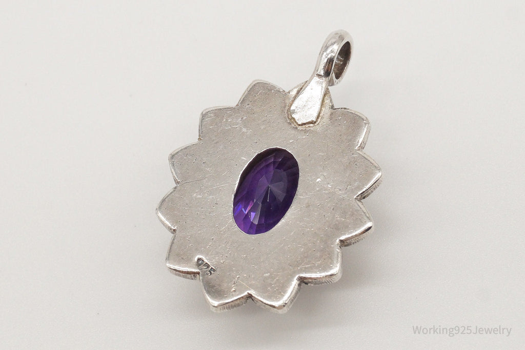 Vintage Large Amethyst Sterling Silver Pendant | Jewelry > Necklaces > Pendants | Wiccan Center