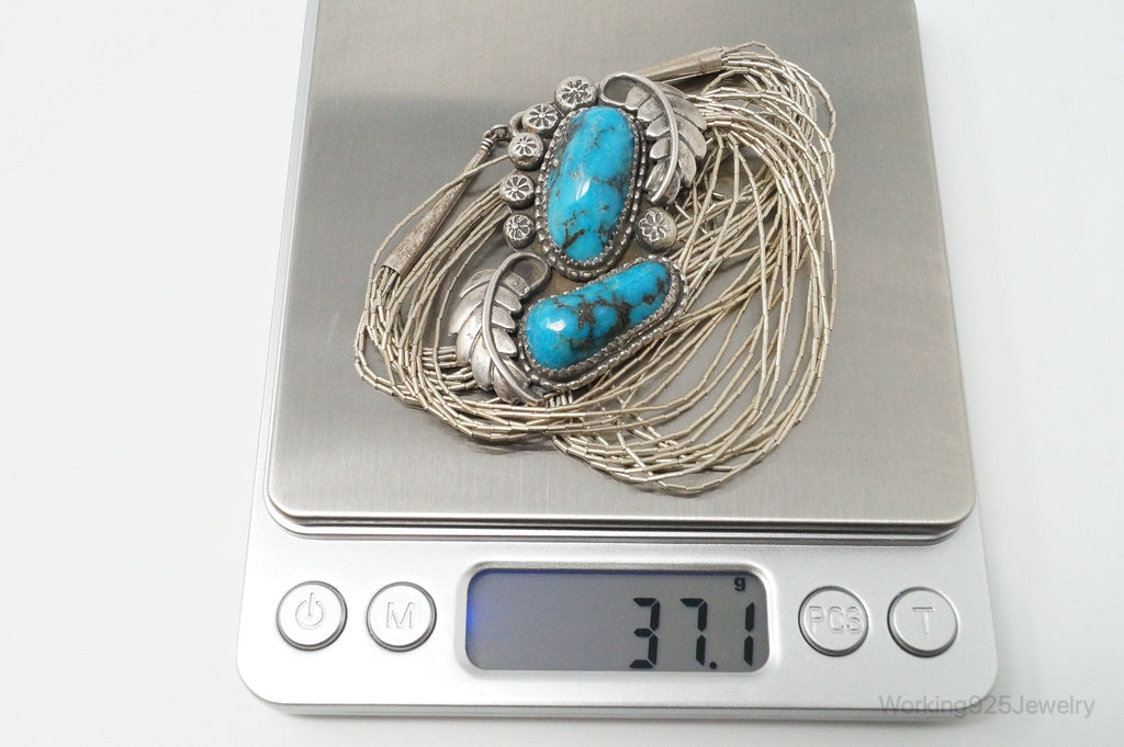 VTG Handmade Native American JH Large Turquoise Sterling Silver Necklace | Jewelry > Necklaces > Pendants | Wiccan Center