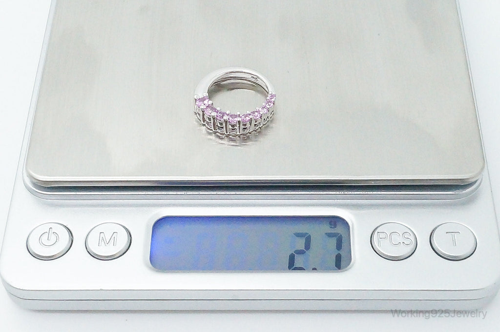 10K White Gold Pink Sapphire Sterling Silver Necklace Pendant | Jewelry > Necklaces > Pendants | Wiccan Center