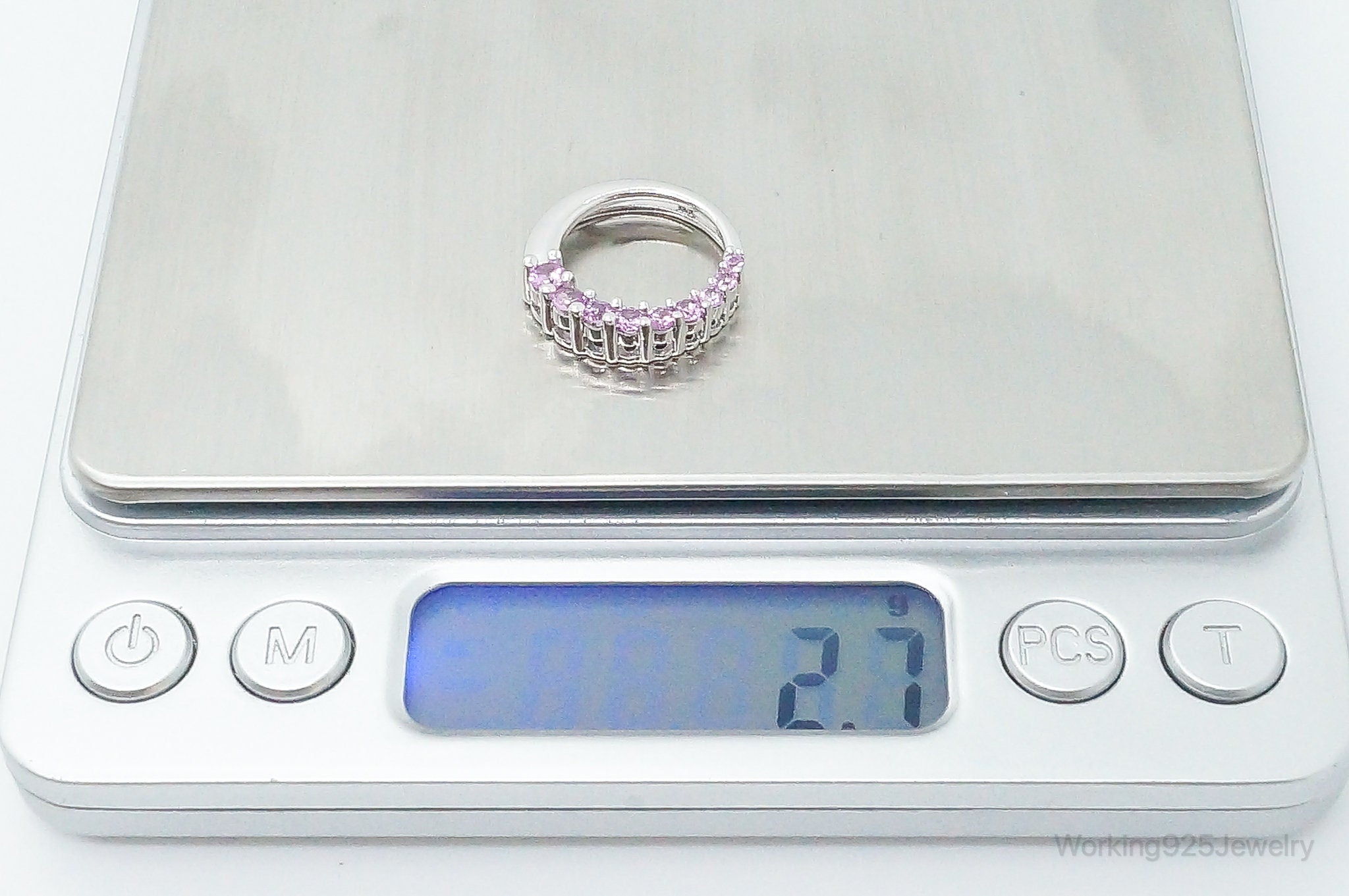 10K White Gold Pink Sapphire Sterling Silver Necklace Pendant | Jewelry > Necklaces > Pendants | Wiccan Center