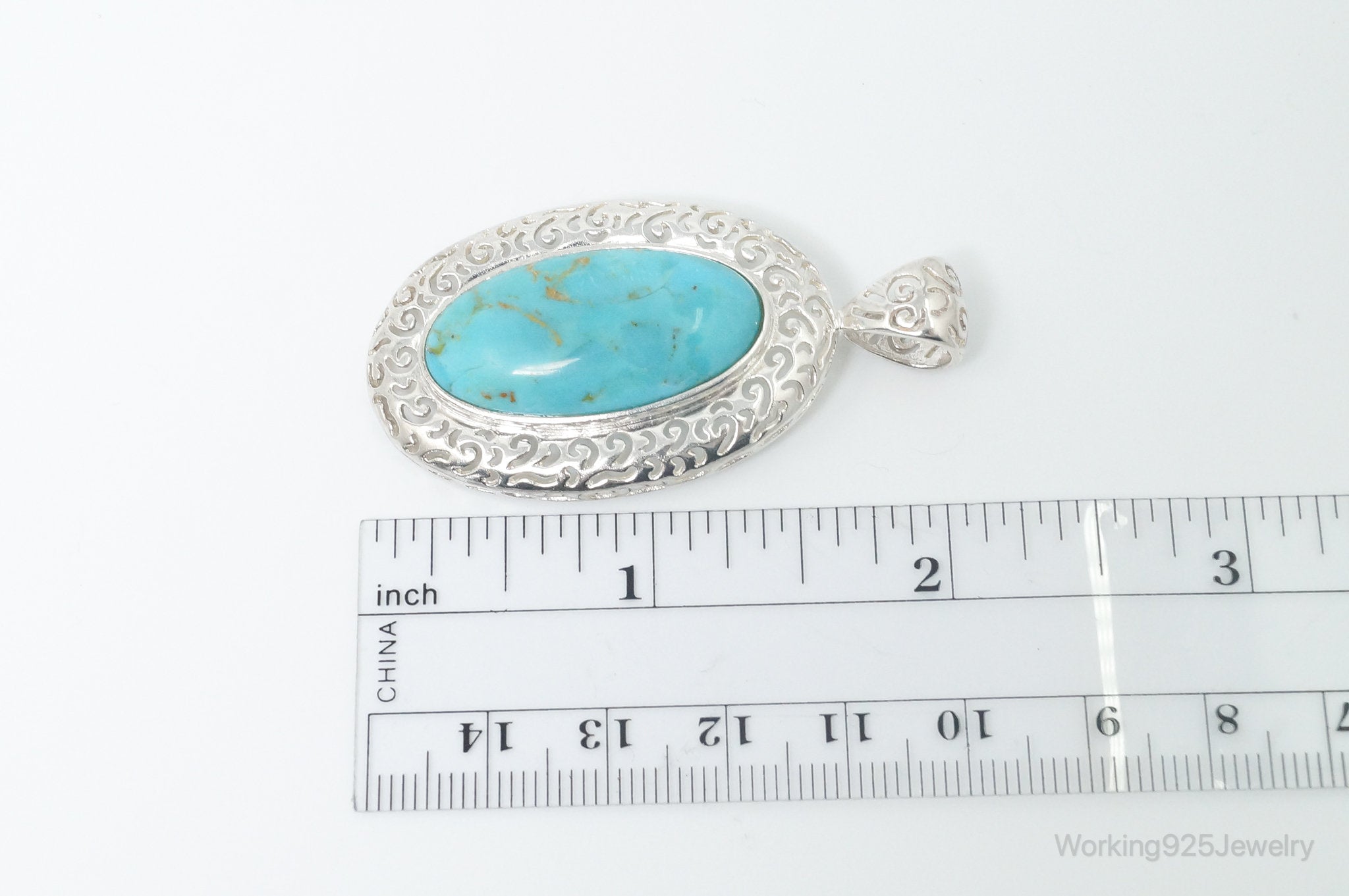 Vintage Desert Rose Trading Co Turquoise Sterling Silver Necklace Pendant | Jewelry > Necklaces > Pendants | Wiccan Center