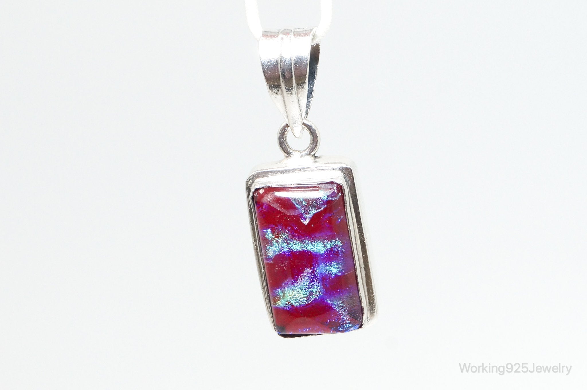 Vintage Dichroic Glass Sterling Silver Necklace Pendant | Jewelry > Necklaces > Pendants | Wiccan Center