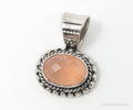 Vintage Native American Peach Chalcedony Sterling Silver Necklace Pendant | Jewelry > Necklaces > Pendants | Wiccan Center