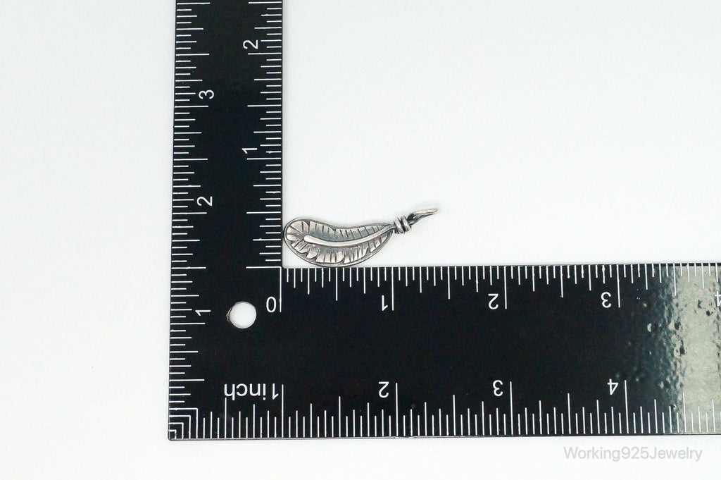 Vintage Native American Unsigned Feather Sterling Silver Necklace Pendant | Jewelry > Necklaces > Pendants | Wiccan Center
