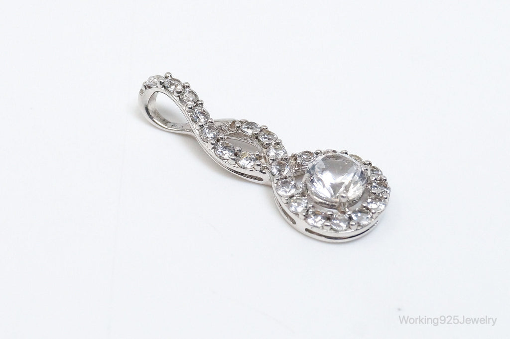 Vintage Art Deco Cubic Zirconia Sterling Silver Necklace Pendant | Jewelry > Necklaces > Pendants | Wiccan Center