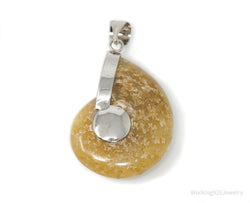 Vintage Nautilus Fossil Shell Sterling Silver Chunky Necklace Pendant | Jewelry > Necklaces > Pendants | Wiccan Center