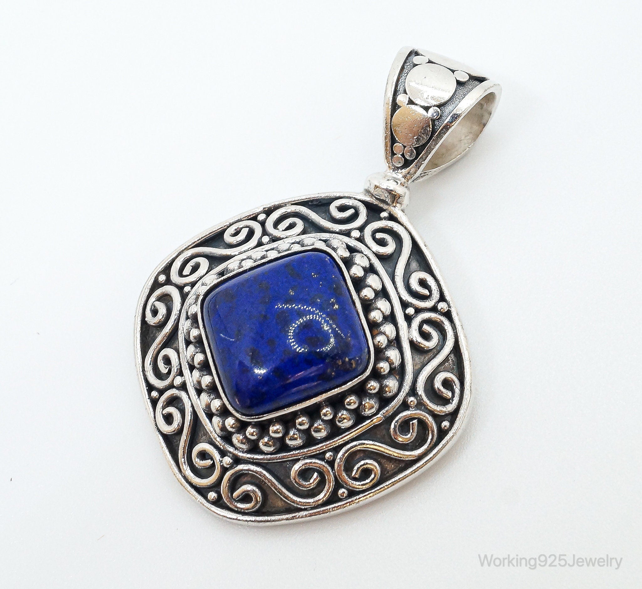Large Designer BA Suarti Lapis Lazuli Sterling Silver Necklace Pendant | Jewelry > Necklaces > Pendants | Wiccan Center