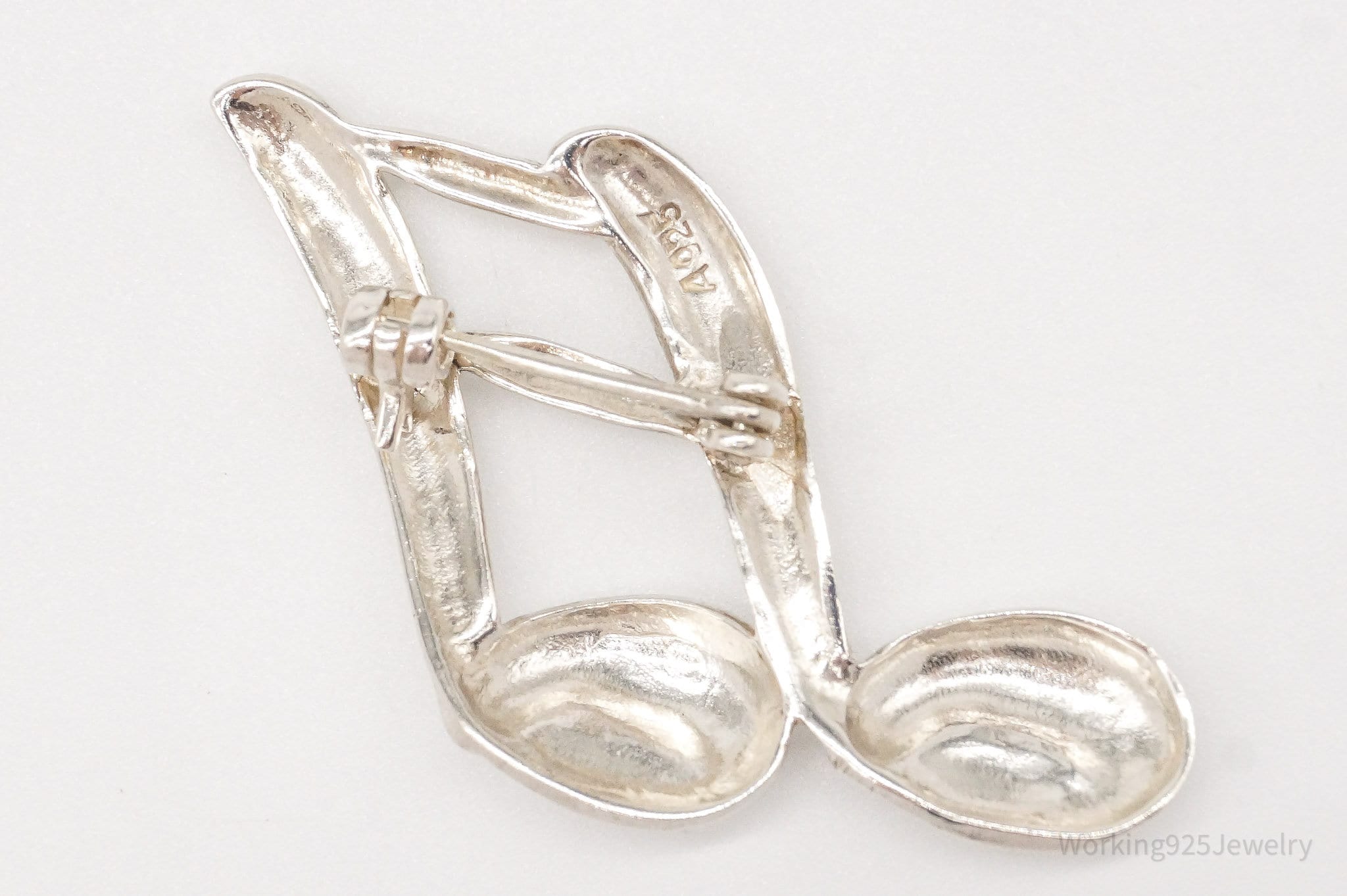 Vintage Puffy Music Note Sterling Silver Brooch Pin | Jewelry > Brooches, Pins & Clips | Wiccan Center