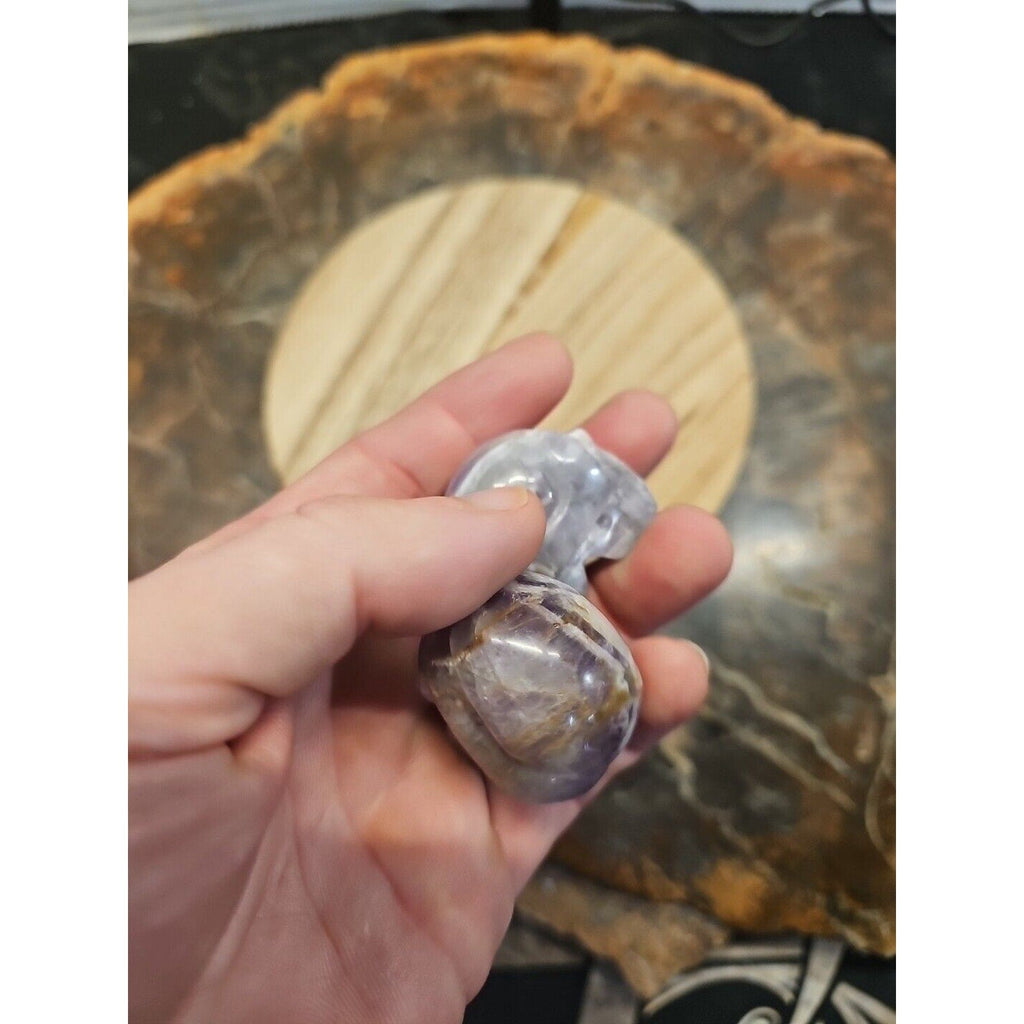 Dream Amethyst Crystal Skull Pair — 93g, Polished Display Pieces | CrystalCloud Company | Crystal Carvings & Skulls | Wiccan Center