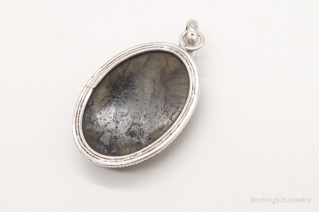 Vintage Large Labradorite Sterling Silver Pendant | Jewelry > Necklaces > Pendants | Wiccan Center