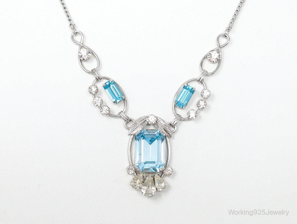 Vintage Designer Van Dell Blue Topaz Cubic Zirconia Sterling Silver Necklace | Jewelry > Necklaces > Pendants | Wiccan Center
