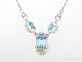 Vintage Designer Van Dell Blue Topaz Cubic Zirconia Sterling Silver Necklace | Jewelry > Necklaces > Pendants | Wiccan Center