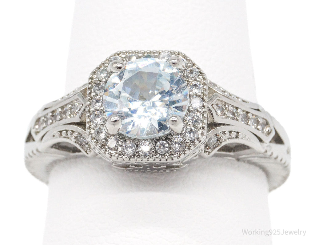 Vintage Cubic Zirconia Sterling Silver Ring - Size 8.75 | Jewelry > Rings | Wiccan Center